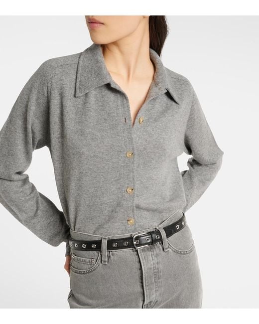 Totême Black Embellished Leather Belt