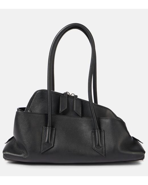 The Attico Black La Passeggiata Small Leather Tote Bag
