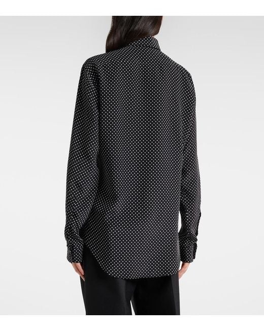 Tom Ford Black Polka-Dot Silk Shirt