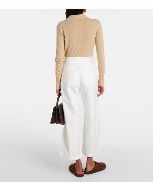 Citizens of Humanity White Payton High-Rise Twill Wide-Leg Pants