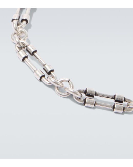 Saint Laurent Metallic Cassandre Chain Bracelet for men