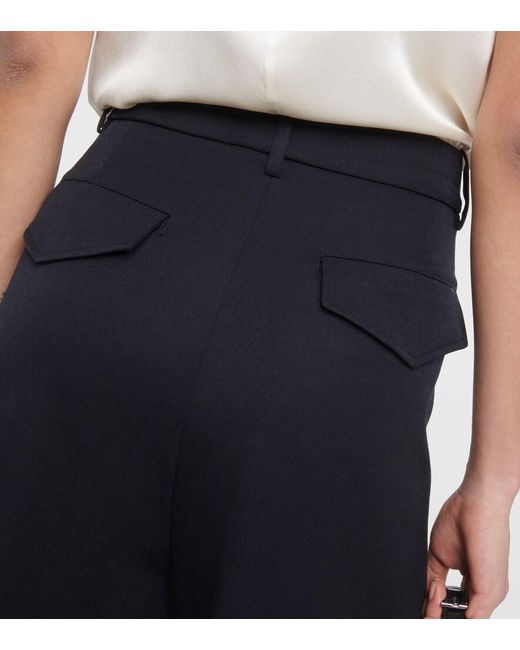 Nili Lotan Blue Johan Virgin Wool Wide-Leg Pants