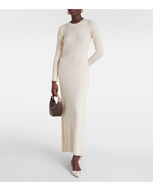 Robe longue en soie Valentino en coloris White