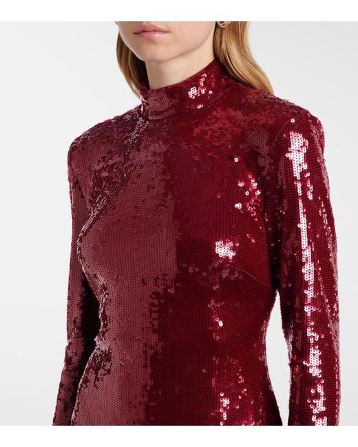 Robe Sylee A Sequins Veronica Beard en coloris Red