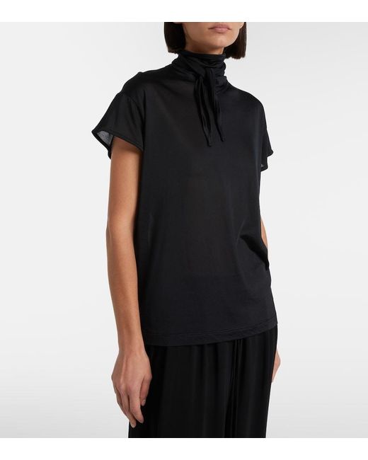 Lemaire Blue Scarf-Detail Jersey Top