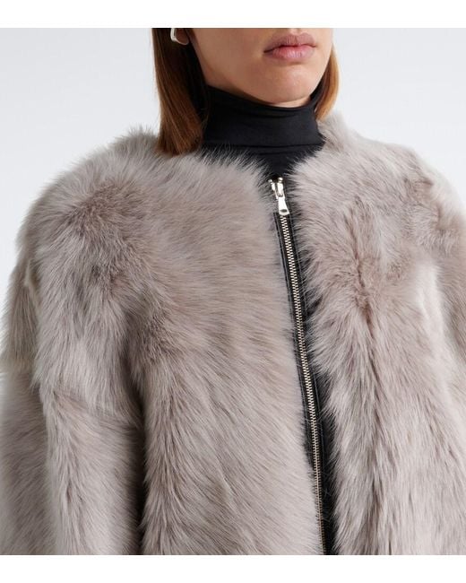 Nour Hammour Gray Dianne Shearling Jacket