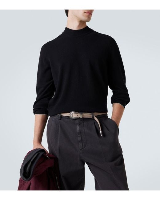 Brunello Cucinelli Black Cashmere Sweater for men