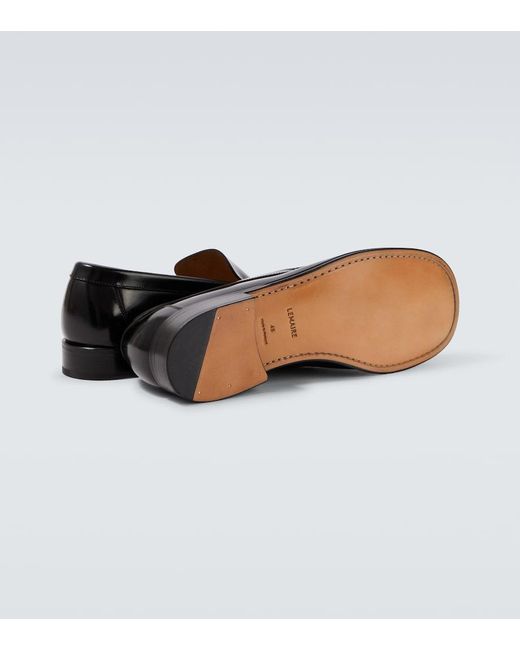 Lemaire Black Leather Loafers for men