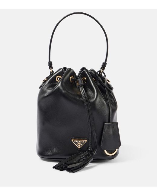 Prada Black Bucket Bag Small Aus Leder