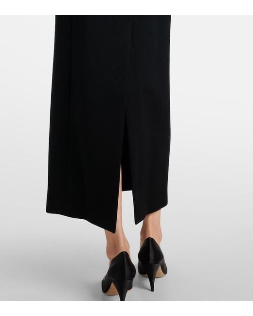 The Row Black Arno Wool Maxi Dress