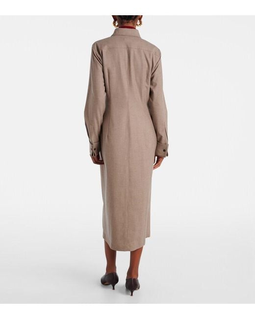 Max Mara Natural Pallino Cashmere-Blend Shirt Dress