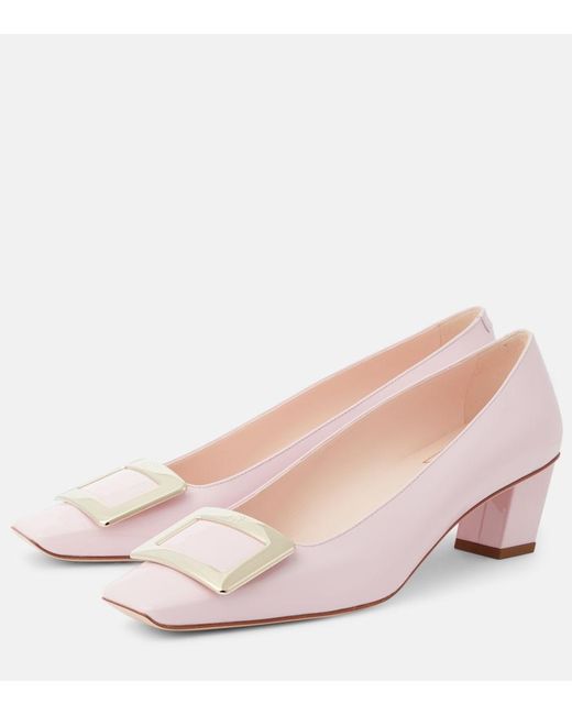 Roger Vivier Pink Belle Vivier 45 Leather Pumps