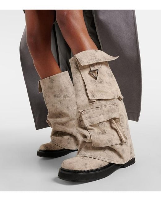 The Attico Natural Stiefel Robin Aus Canvas