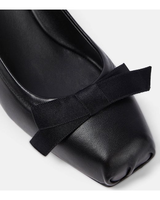 Christian Louboutin Black Mamaflirt 30 Bow-detail Leather Pumps