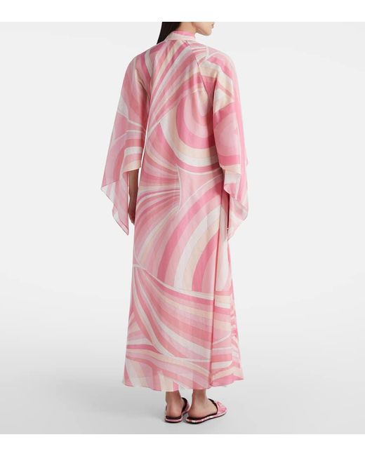Emilio Pucci Pink Kaftan Iride Aus Baumwolle