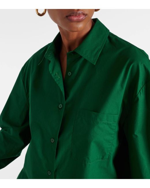 Frankie Shop Green Lui Cotton Shirt