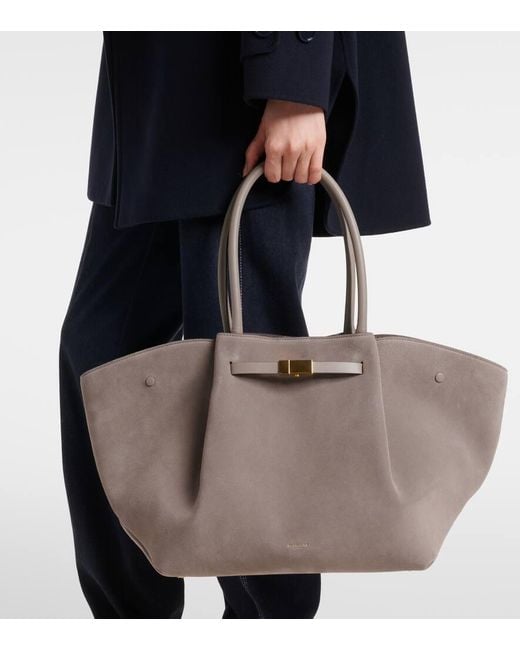 DeMellier London Gray New York D90 Suede Tote Bag