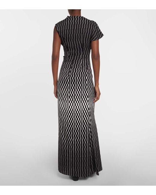 TOVE Black June Printed Silk-blend Maxi Dress
