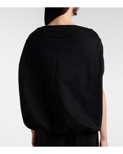 Dries Van Noten Black Cocoon Cotton Jersey Sweatshirt