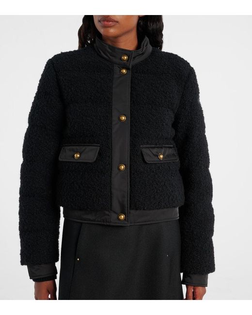 Moncler Black Blandy Tweed Down Jacket