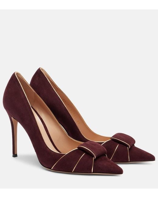 Gianvito Rossi Purple Suede Pumps