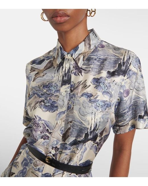 Robe Chemise Kiera En Soie Altuzarra en coloris Gray