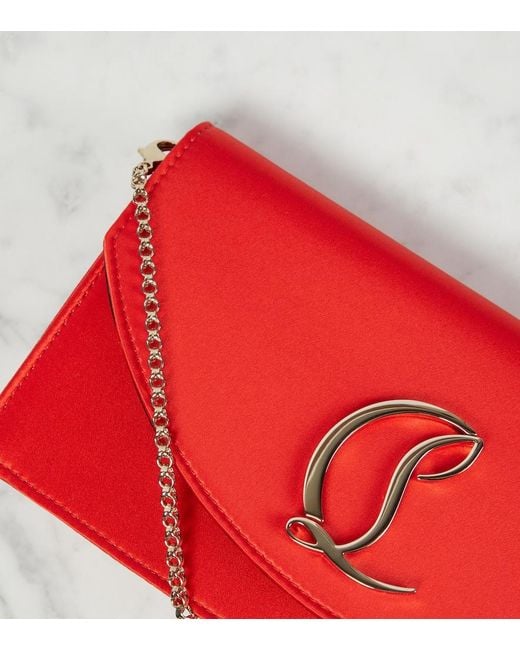 Christian Louboutin Red Loubi54 Crepe Satin Clutch