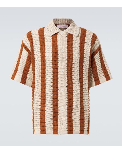 Orlebar Brown Brown Thomas Crochet Cotton Bowling Shirt for men