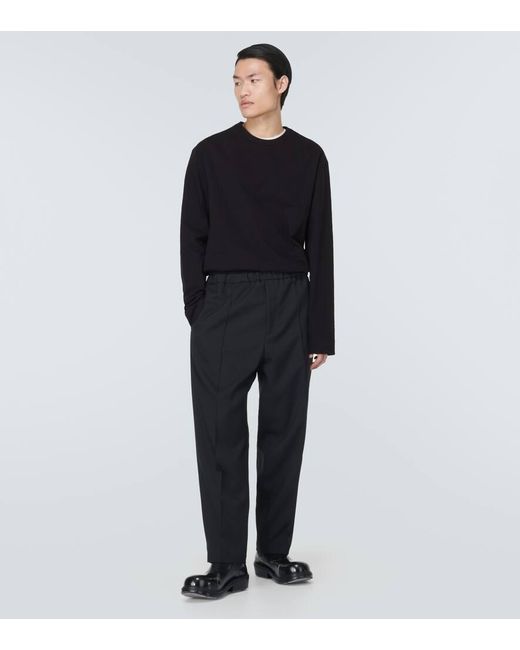 Pullover oversize in misto cotone di Jil Sander in Black da Uomo