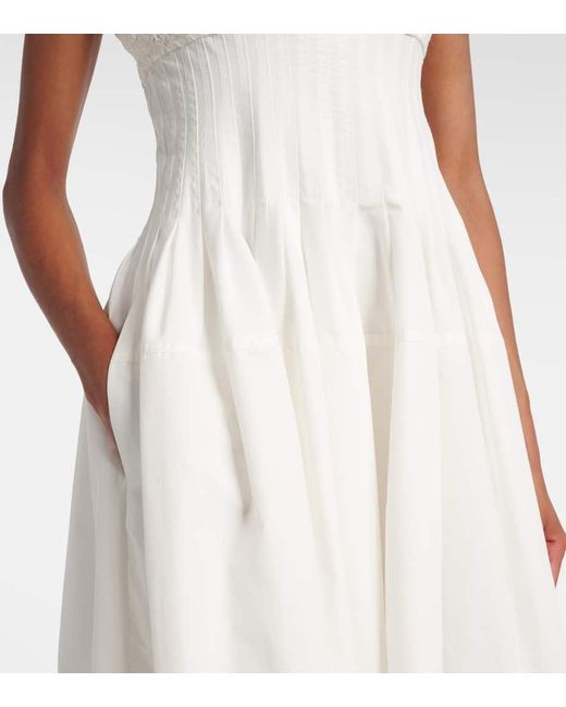 Jonathan Simkhai White Lilianna Cotton-Blend Midi Dress