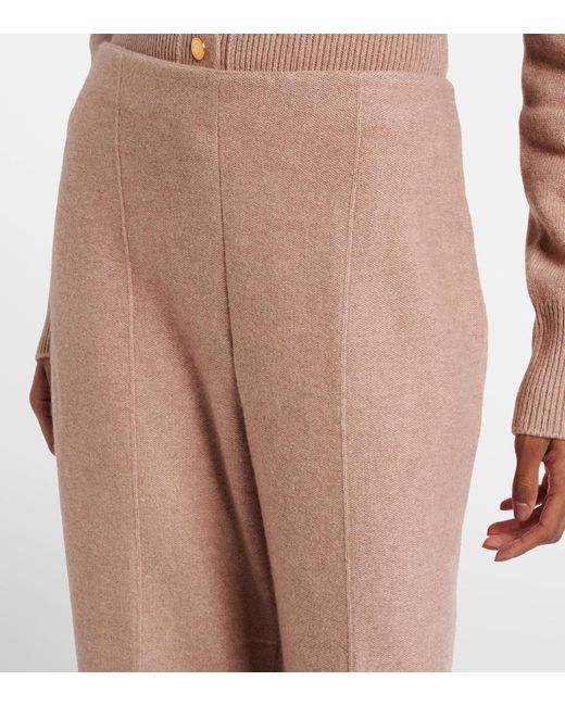 Loro Piana Natural Rose Island Cashmere And Linen Cropped Pants