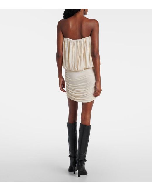 Isabel Marant White Adeli Draped Jersey Corset Dress