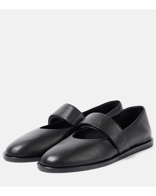Co. Black Leather Mary Jane Flats