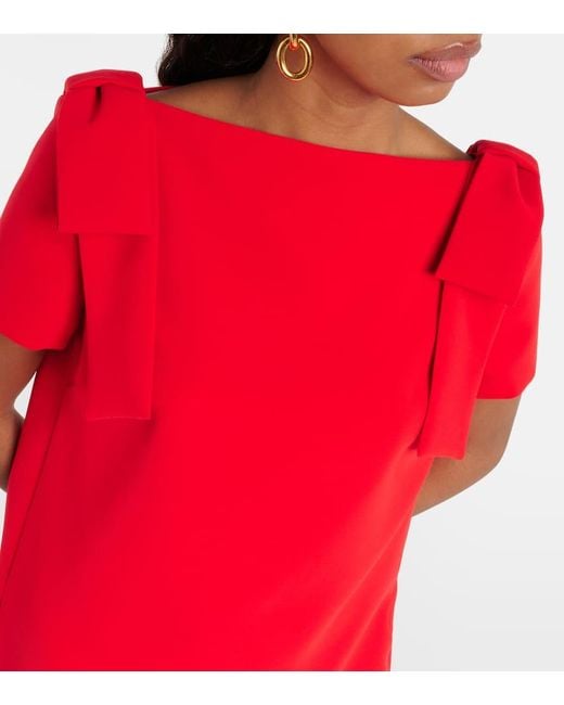 Miniabito in crepe con fiocco di Carolina Herrera in Red