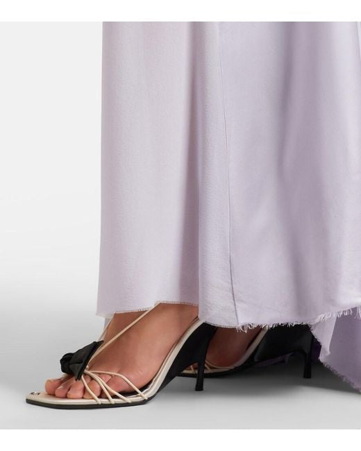 McQueen White Koko Bow-Detail Wedge Sandals