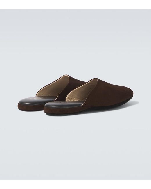 Charvet Brown Suede Slippers for men