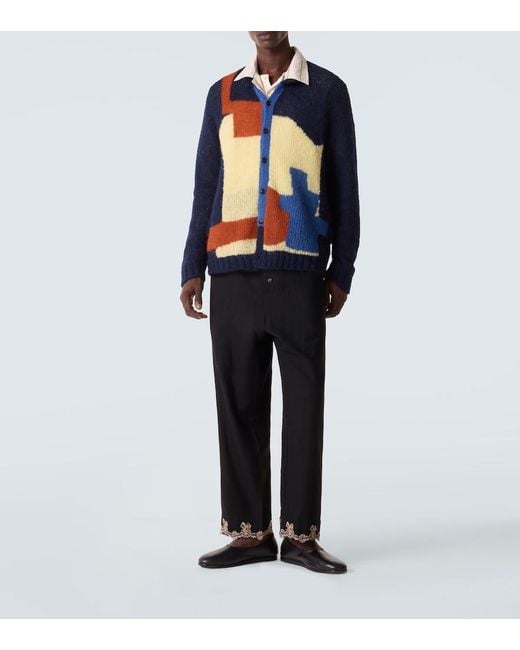Bode Blue Chapeau Alpaca-Blend Cardigan for men