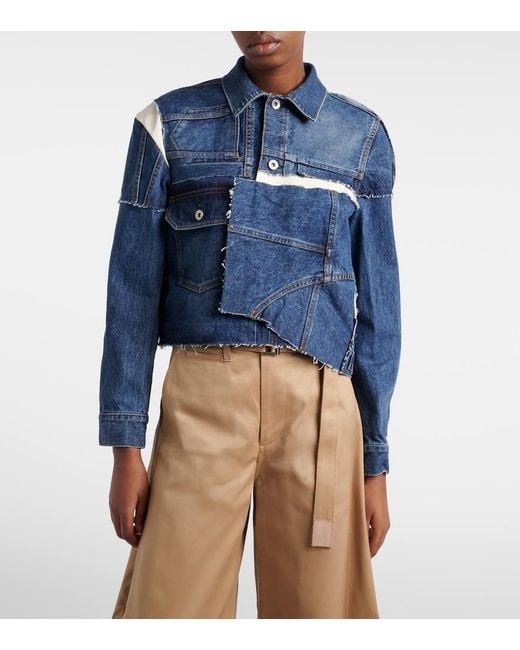 Sacai Blue Patchwork Denim Jacket