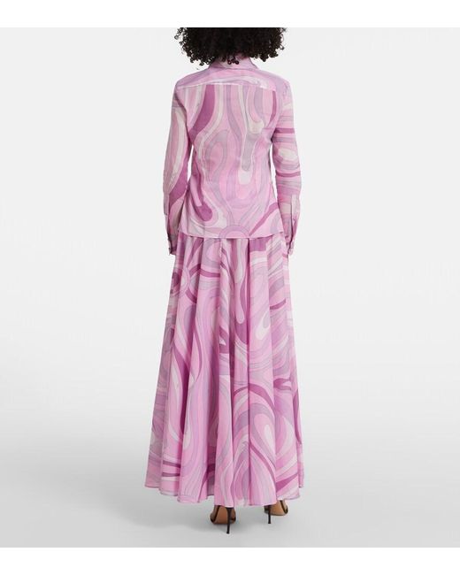 Emilio Pucci Pink Orchidee Cotton Muslin Shirt