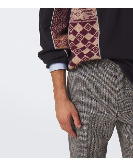 Dries Van Noten Black Cotton And Wool Half-Zip Sweater for men