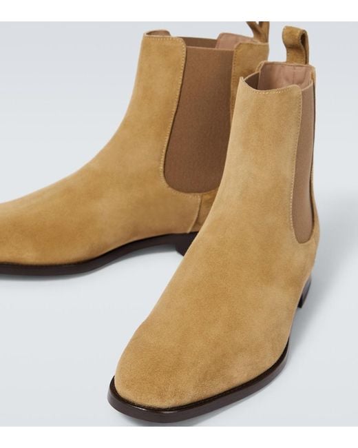 Manolo Blahnik Natural Delsa Suede Chelsea Boots for men