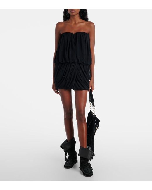 Isabel Marant Black Amalia Gathered Top