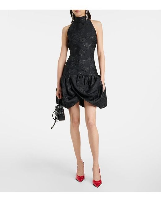 ROTATE BIRGER CHRISTENSEN Black Minikleid Aus Jacquard