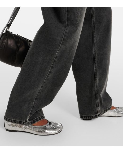 Maison Margiela Gray Cutout High-Rise Tapered Jeans