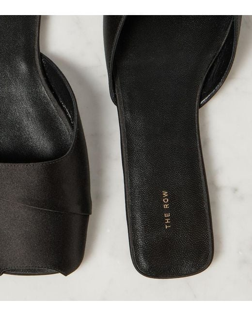 The Row Black Milla Satin Slides
