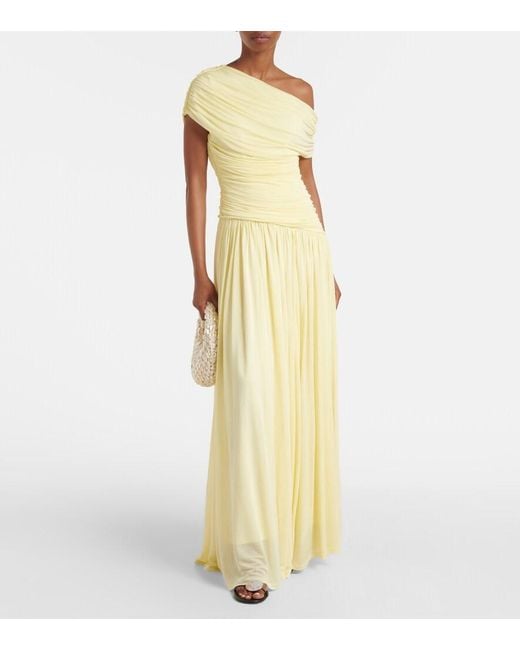 Jonathan Simkhai Yellow Rhiannon Gathered Jersey Maxi Dress