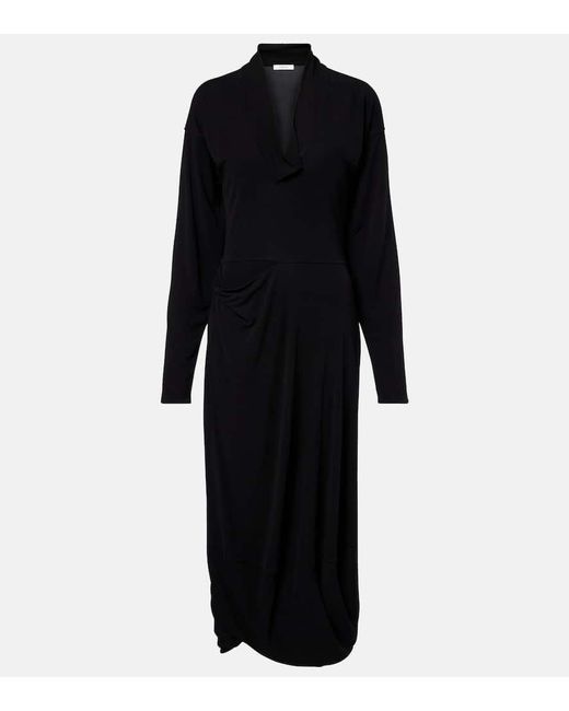 Lemaire Black Maxikleid Aus Crepe-Jersey