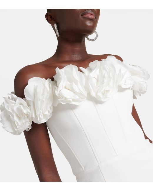 Robe Longue De Mariee Tessa A Encolure Bardot Rebecca Vallance en coloris White