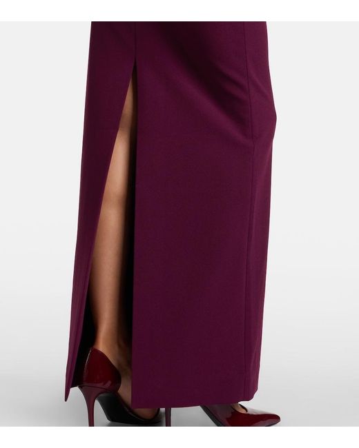 Solace London Purple Viviana Ruffled Gown