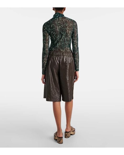 Dries Van Noten Gray Satin Bermuda Shorts